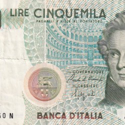 Italy 5000 Lire (Bellini) Rare World Note#B2