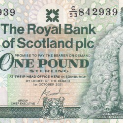 Scotland 1 Pound Royal Bank of Scotland Rare World Note #B2