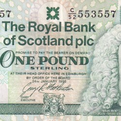 Scotland 1 Pound Royal Bank of Scotland Rare World Note #B2