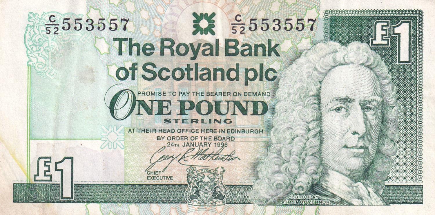 Scotland 1 Pound Royal Bank of Scotland Rare World Note #B2