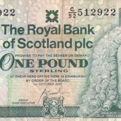 Scotland 1 Pound Royal Bank of Scotland Rare World Note #B2