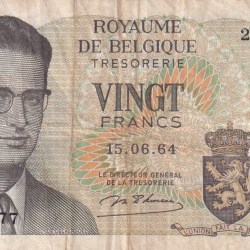 Belgium 20 Francs ( Baudouin) I Rare World Note#B2
