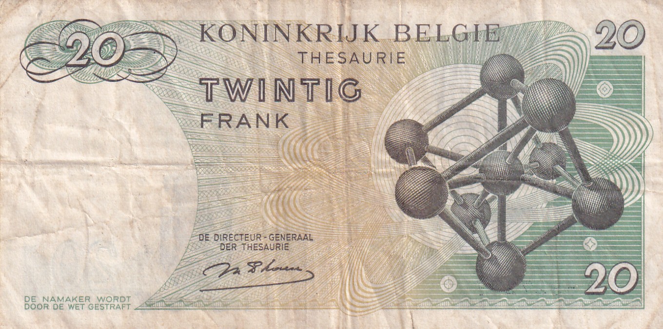 Belgium 20 Francs ( Baudouin) I Rare World Note#B2 - Image 2