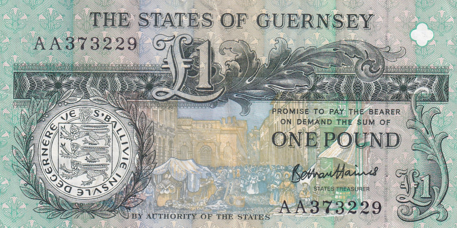 Guernsey 1 Pound Rare World Note #B2