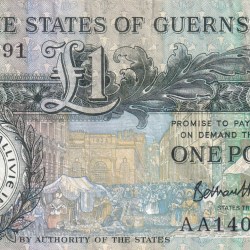 Guernsey 1 Pound Rare World Note #B2