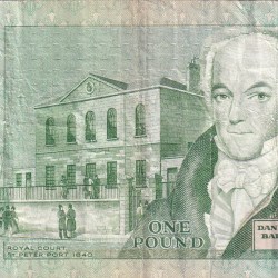 Alternative view of Guernsey 1 Pound Rare World Note #B2