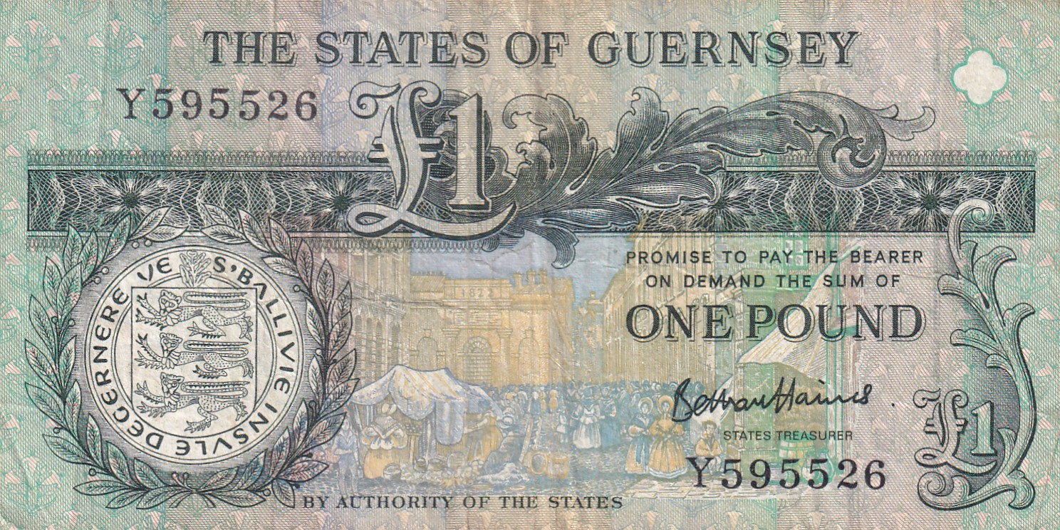 Guernsey 1 Pound Rare World Note #B2