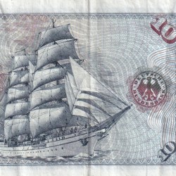 Alternative view of Germany 10 Mark Rare World Note#B2