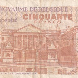 Alternative view of Belgium 50 Francs (Baudouin I) Rare World Note#B2