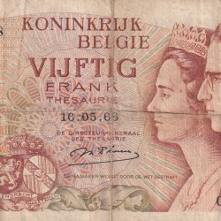 Belgium 50 Francs (Baudouin I) Rare World Note#B2