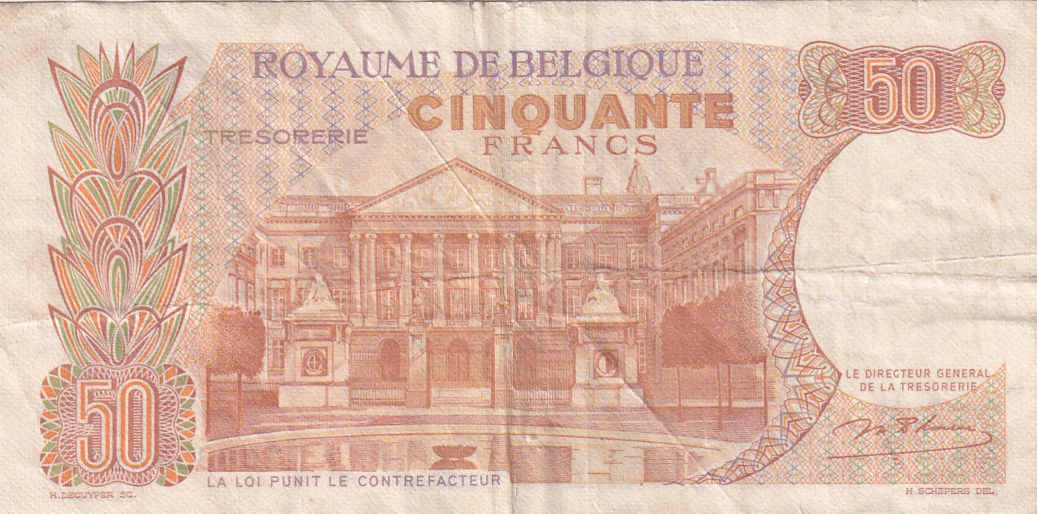 Belgium 50 Francs (Baudouin I) Rare World Note#B2 - Image 2