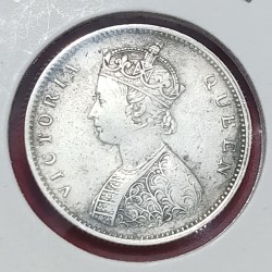 Alternative view of HALF RUPEE SILVER COIN VICTORIA QUEEN 1862