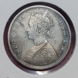 Alternative view of HALF RUPEE SILVER COIN VICTORIA QUEEN 1862