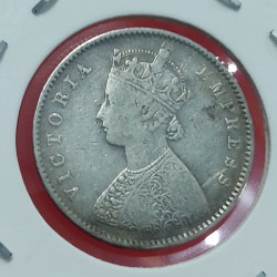 Alternative view of HALF RUPEE SILVER COIN VICTORIA EMPRESS 1893 BOMBAY