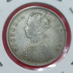 Alternative view of HALF RUPEE SILVER COIN VICTORIA EMPRESS 1899 BOMBAY