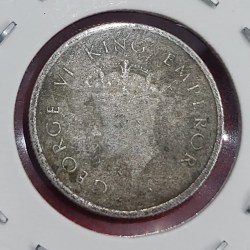 Alternative view of HALF RUPEE SILVER COIN 1938 BOMBAY MINT