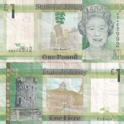 British Crown dependencies › Jersey 1 Pound - Elizabeth II Note #Q