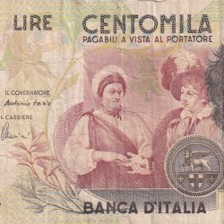 Italy 100 000 Lire (Caravaggio) Rare World Note#B2