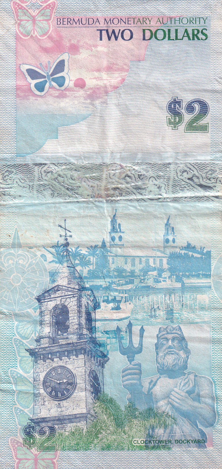 United Kingdom ; Bermuda 2 Dollars - Elizabeth II Bluebird Rare Note #B2 - Image 2