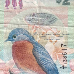 United Kingdom ; Bermuda 2 Dollars - Elizabeth II Bluebird Rare Note #B2