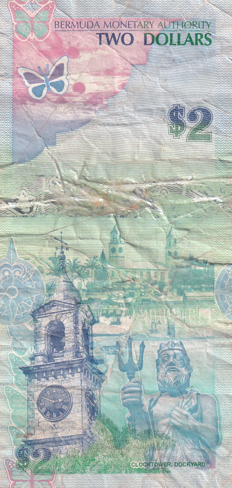 United Kingdom ; Bermuda 2 Dollars - Elizabeth II Bluebird Rare Note #B2 - Image 2