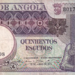 Angola 500 Escudos lowest price Rare Note #B2