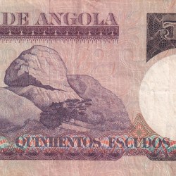 Alternative view of Angola 500 Escudos lowest price Rare Note #B2