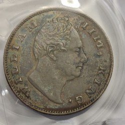 British India William One Rupee 1835 F Raised Silver Coin High Grade