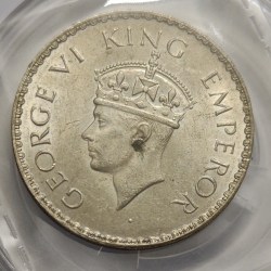 British India George VI One Rupee 1940 Silver Coin Unc Rare