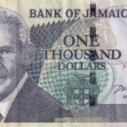 Jamaica 1000 Dollars (Watermark portrait) Rare World Note#B2
