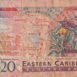 Alternative view of Eastern Caribbean States 20 Dollars World Note #B2