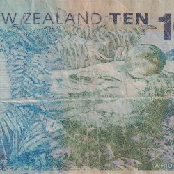 Alternative view of New Zealand 10 Dollars Rare Polymer World Note#B2