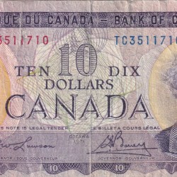 Canada 10 Dollars Rare World Note#B2