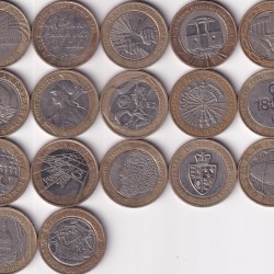 17 DIFFERENT COMMEMORATIVE ENGLAND 2 POUND BYMETALLIC COIN SET #Z-97