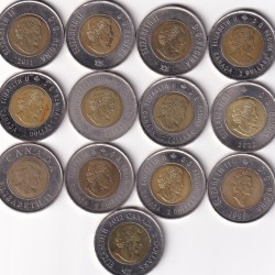 Alternative view of 13 DIFFERENT CANADA 2 DOLLARS (13 PCS ) COMMEMORATIVE COIN SET #Z-96