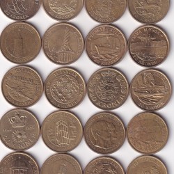 20 DIFFERENT COMMEMORATIVE DENMARK 20 KRONER COIN SET (20 COIN SET) #Z-101