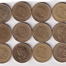 Alternative view of 12 DIFFERENT DENMARK 10 KRONER (12 PCS ) COIN SET #Z-98