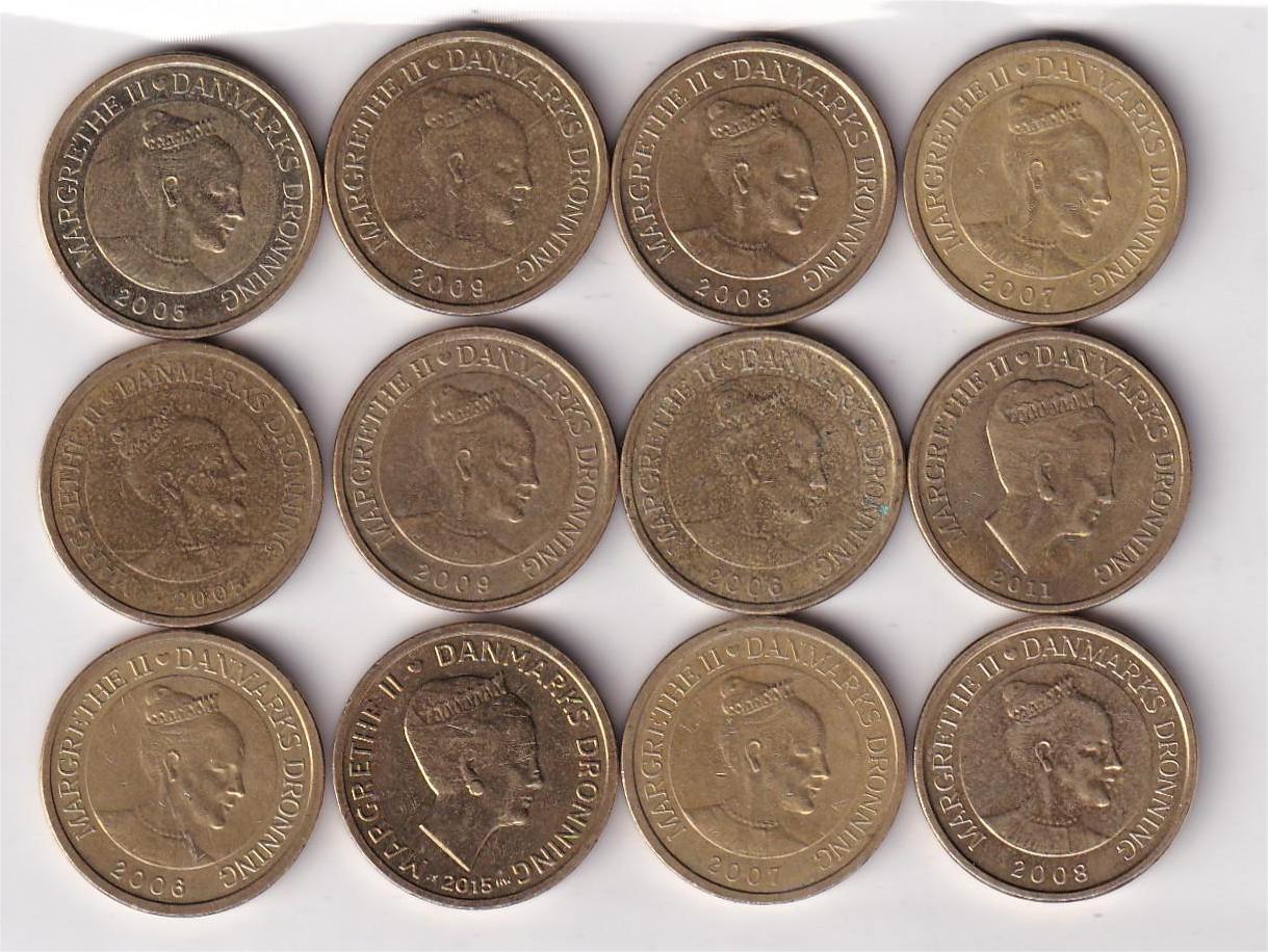 12 DIFFERENT DENMARK 10 KRONER (12 PCS ) COIN SET #Z-98 - Image 2