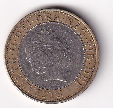 England 2 Pounds 1999 (Elizabeth II ;Rugby World Cup) Commemorative Bimetallic Coin #Z-108 - Image 2