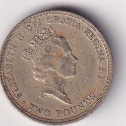 Alternative view of United Kingdom 2 Pounds 1989 - Elizabeth II 3rd portrait; Bill of Rights RARE COIN #Z-110