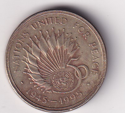 United Kingdom 2 Pounds - Elizabeth II 3rd portrait; United Nations COIN #Z-111