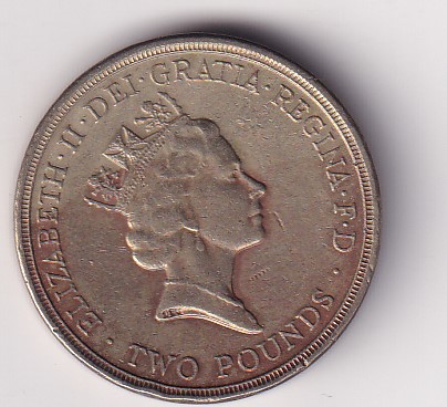 United Kingdom 2 Pounds - Elizabeth II 3rd portrait; United Nations COIN #Z-111 - Image 2