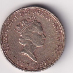 Alternative view of United Kingdom 2 Pounds 1986 - Elizabeth II 3rd portrait; Commonwealth Games RARE COIN #Z-112