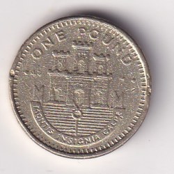 United Kingdom ›Gibraltar 1 Pound - Elizabeth II Castle and Key; head with tiara RARE COIN #Z-113