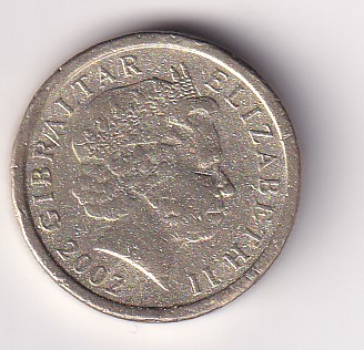 United Kingdom ›Gibraltar 1 Pound - Elizabeth II Castle and Key; head with tiara RARE COIN #Z-113 - Image 2