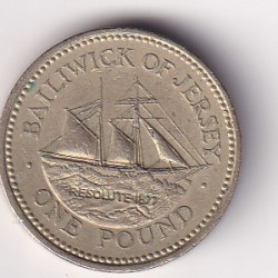 Jersey 1 Pound - Elizabeth II Schooner, Resolute RARE COIN #Z-115