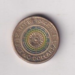 Australia 2 Dollars - Elizabeth II 4th Portrait - Lest We Forget - War Memorial Dome Rare Coloured Coin #Z-136