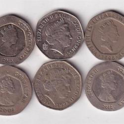 Alternative view of 10 Different United Kingdom 20 Pence (10 Pcs) Coin Set #Z-118