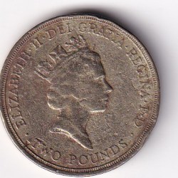 Alternative view of United Kingdom 2 Pounds 1986 (Elizabeth II; Commonwealth Games) Commemorative Coin #Z-121