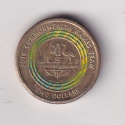 Australia 2 Dollars 2018 - Elizabeth II 4th Portrait - XXI Commonwealth Games - Team Logo Rare Coloured Coin #Z-141